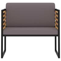 Tuinstoelen 2 st met kussens massief acaciahout donkergrijs - thumbnail