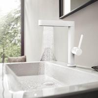 Wastafelkraan Finoris HansGrohe 230 2 Jets Met Uittrekbare Vuistdouche Met PushOpen Mat Wit - thumbnail