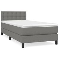 Boxspring met matras stof donkergrijs 80x200 cm - thumbnail