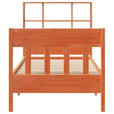 Bed met matras massief grenenhout wasbruin 140x190 cm