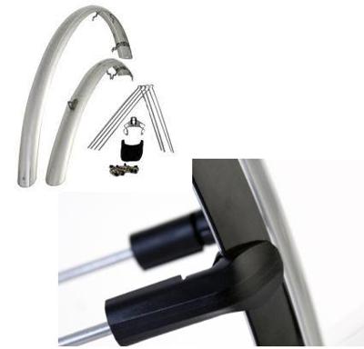 Eurofender Stel spatborden 28 inch 46 pvc zilver
