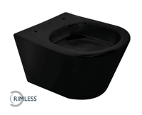 Wiesbaden Wandcloset Vesta Junior Rimless 47 cm Mat Zwart - thumbnail