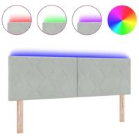 LED Hoofdbord met LED -striplichten Lichtgrijs 144 cm Fluweel - thumbnail
