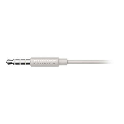 Philips Audio SHE4305WT/00 In-Ear Kopfhörer (Voluminöse Bässe, Integriertes Mikrofon, Geräuschisolation, Ergonomisches Design, 3 Ohrkappentypen) weiß