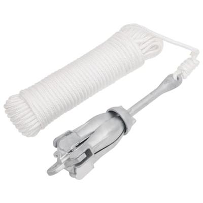 VidaXL Anker met touw inklapbaar 2,5 kg smeedijzer zilverkleurig VidaXL Anker met touw inklapbaar 2,5 kg smeedijzer zilverkleurig