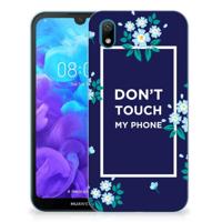 Huawei Y5 (2019) Silicone-hoesje Flowers Blue DTMP - thumbnail
