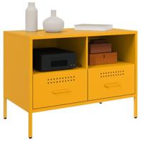 Tv-meubel 68x39x50,5 cm staal mosterdgeel - thumbnail