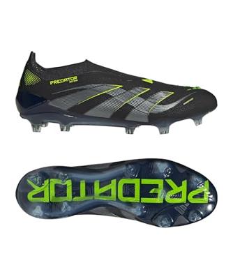 adidas Predator Elite Veterloze Gras Voetbalschoenen (FG) Zwart Donkergrijs Neongeel adidas Predator Elite Veterloze Gras Voetbalschoenen (FG) Zwart Donkergrijs Neongeel