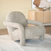 Eleonora Fauteuil 'Monica' Grove Bouclé, kleur Taupe - thumbnail