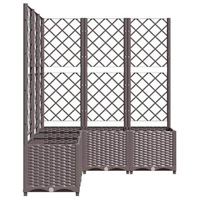 Plantenbak met latwerk 120x120x136 cm polypropeen bruin Plantenbak met latwerk 120x120x136 cm polypropeen bruin