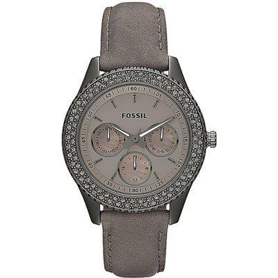 Horlogeband Fossil ES3127 Leder Grijs 18mm Horlogeband Fossil ES3127 Leder Grijs 18mm