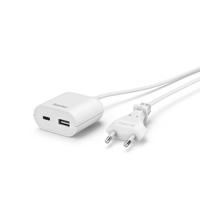 Hama USB Netadapter met 190 cm Lange Kabel 3.5A 1x USB A 1x USB C Wit - thumbnail