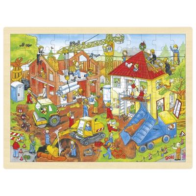 Goki houten legpuzzel - bouwplaats, 96st.