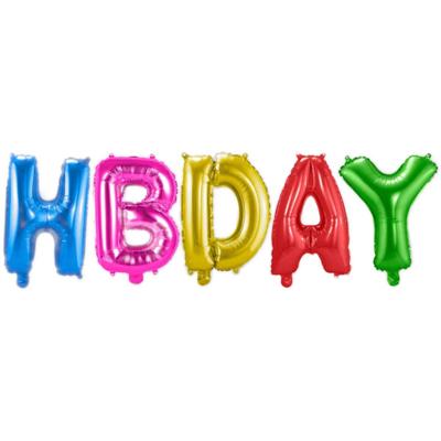 Set folie ballonnen &apos;HBDAY&apos;