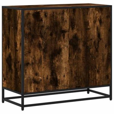 Boekenkast 80,5x35x76 cm bewerkt hout gerookt eikenkleurig
