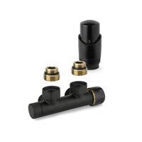 Onderblok Radiator Set Plieger Valvola Design Haaks Zwart - thumbnail