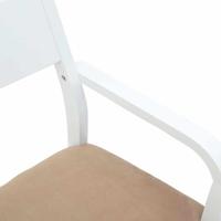 Eetkamerstoelen met kussens 2 st massief hout rubber wit - thumbnail