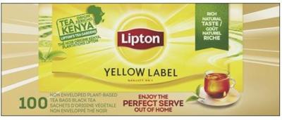 Lipton thee Feel Good Selection, Yellow label, zonder enveloppe, doos van 100 stuk