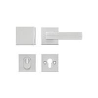 AXA AXA Edge set veiligheidsbeslag voordeur vierkante knop/kruk met kerntrekbeveiliging SKG3 - aluminium - thumbnail