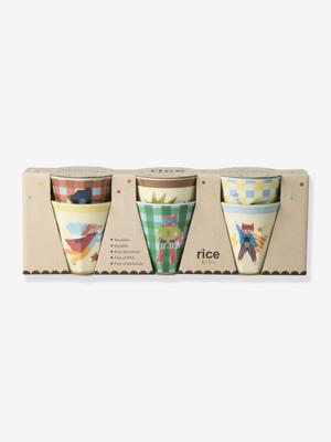 Set van 6 kleine melamine bekers voor kinderen HELD roze 160 ml RICE groen, geruit