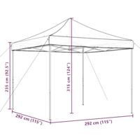 VidaXL Partytent inklapbaar pop-up 292x292x315 cm bruin - thumbnail