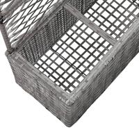 Latwerkplantenbak verhoogd met potten 83x30x130 cm rattan grijs - thumbnail