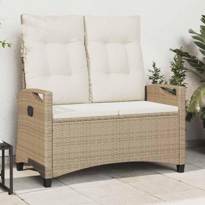 Tuinbank Beige en Crème 105 x 60 x 112 cm Staal en Polyester