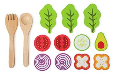 Small Foot houten speeleten salade speelset, 15dlg, - thumbnail