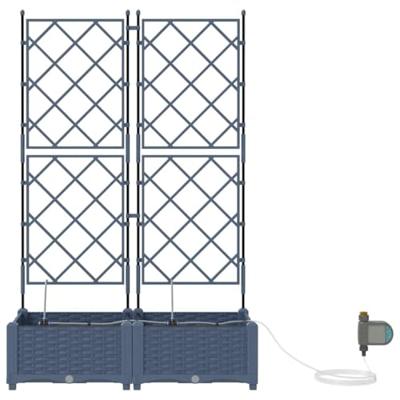Tuin Bloempot 2 pcs Grijs 120 x 120 x 142 cm Staal
