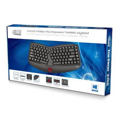 Adesso Tru-Form Media 3150 toetsenbord RF Draadloos QWERTY Engels, Amerikaans Engels Zwart Adesso Tru-Form Media 3150 toetsenbord RF Draadloos QWERTY Engels, Amerikaans Engels Zwart