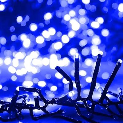 VidaXL Lichtslinger cluster met 400 led&apos;s blauw 7,4 m pvc