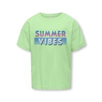 Kids ONLY zomer t-shirt S/S meisjes - loose fit, print - groen - Kogruth - thumbnail