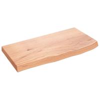 Wandschap 60x30x(2-4) cm behandeld massief eikenhout lichtbruin - thumbnail