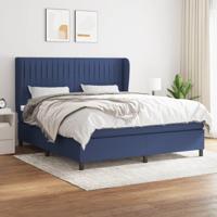 Boxspring met matras stof blauw 180x200 cm - thumbnail