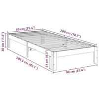 Bedframe zonder matras massief grenenhout 90x200 cm - thumbnail