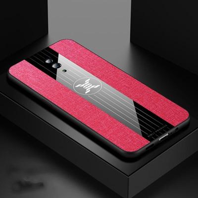 Voor OPPO Reno XINLI stiksels doek Textue schokbestendig TPU beschermhoes (rood)