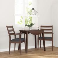 Eetkamerstoelen met kussens 2 stuks bruin massief hout rubber - thumbnail