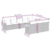 10-delige Loungeset met kussens poly rattan zwart - thumbnail