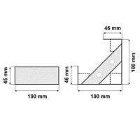 Massief stalen meubelpoot rvs look vierkant 10 bij 10 cm en hoogte 4,5 cm (10 x 10 cm) - thumbnail