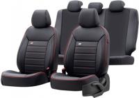 otoM Volleder Stoelhoezenset 'Premium' - Zwart + Rode rand - 11-delig OTPRM115 - thumbnail