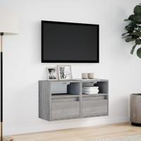 Tv-wandmeubels met LED 2 st 41x31x45 cm grijs sonoma eikenkleur - thumbnail