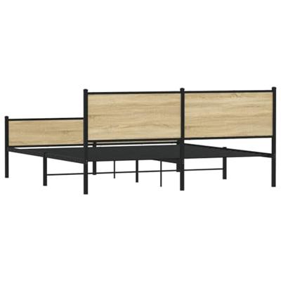 Bedframe zonder matras metaal sonoma eikenkleurig 160x200 cm Bedframe zonder matras metaal sonoma eikenkleurig 160x200 cm