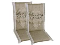 GO-DE Textil Tuinkussen (Stoelkussens voor stoelen met een lange rugleuning, Beige) - thumbnail