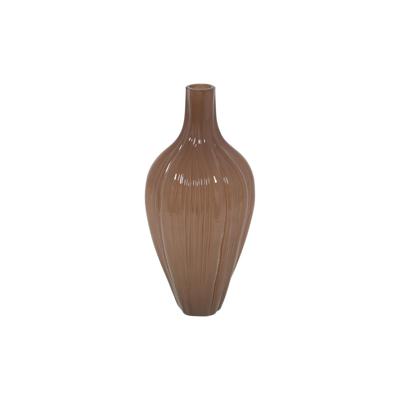 Vaas hoog Eline mat bruin Ø16xH36cm