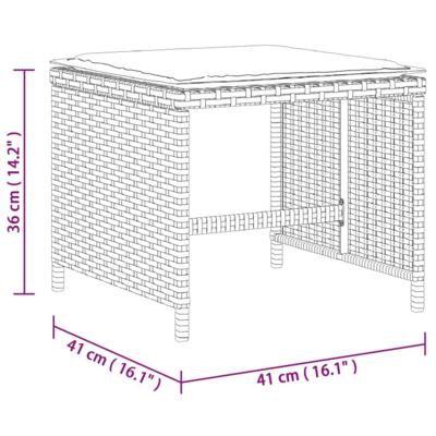 9-delige Tuinset met kussens poly rattan grijs - thumbnail