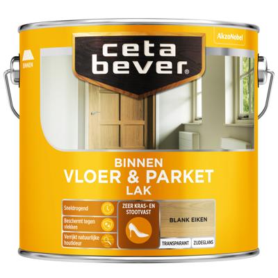 Cetabever Vloer en Parket Lak Binnen Transparant Zijdeglans - Blank Eiken - 2,5 liter