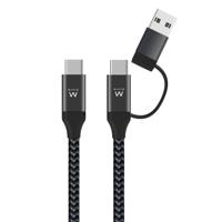 Ewent EW9918 USB-kabel 1 m USB 3.2 Gen 1 (3.1 Gen 1) USB C Zwart - thumbnail