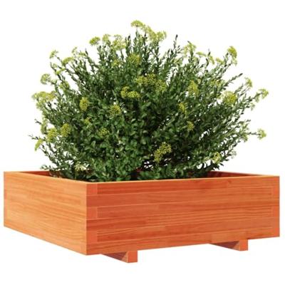 VidaXL Plantenbak 80x80x26,5 cm massief grenenhout wasbruin