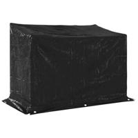 VidaXL Haardhoutrek met regenhoes 151x80,5x110,5 cm staal - thumbnail