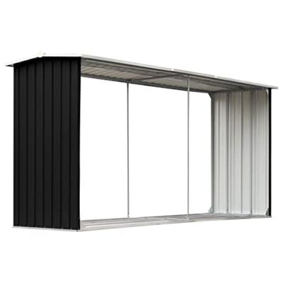 Haardhoutschuur 330x92x153 cm gegalvaniseerd staal antraciet